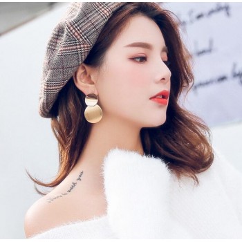 LZHLQ Drop Dangle Earrings Statement Earrings 2018 Fashion Metal Earrings For Women Gold And Silver Jewelry Simple Vintage