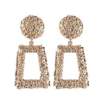 LZHLQ Drop Dangle Earrings Statement Earrings 2018 Fashion Metal Earrings For Women Gold And Silver Jewelry Simple Vintage
