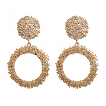 LZHLQ Drop Dangle Earrings Statement Earrings 2018 Fashion Metal Earrings For Women Gold And Silver Jewelry Simple Vintage