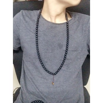 Natural Matte Black Onyx Handmade Necklaces 10mm Beads Mala Necklace Long Necklace Energy Men Jewelry