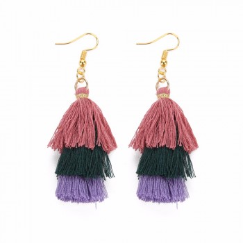 LOULEUR 3 Layered Bohemian Fringed Cheap Statement Tassel Earrings High Quality Brand Fashion Women Drop Dangle Earring Jewelry