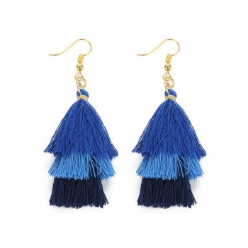 LOULEUR 3 Layered Bohemian Fringed Cheap Statement Tassel Earrings High Quality Brand Fashion Women Drop Dangle Earring Jewelry