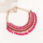 Bohemia Beads Tassel Necklace Draped Pendant Choker Bid Long Party Statement Charm Sweater Gold Chain Women Fashion Boho Jewelry
