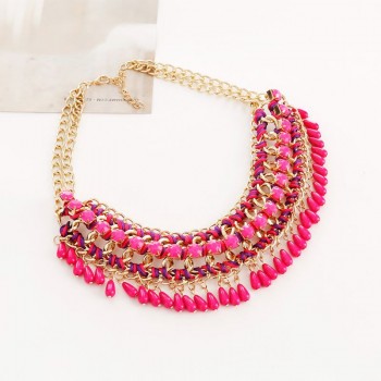Bohemia Beads Tassel Necklace Draped Pendant Choker Bid Long Party Statement Charm Sweater Gold Chain Women Fashion Boho Jewelry