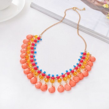 Bohemia Beads Tassel Necklace Draped Pendant Choker Bid Long Party Statement Charm Sweater Gold Chain Women Fashion Boho Jewelry