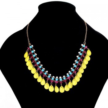 Bohemia Beads Tassel Necklace Draped Pendant Choker Bid Long Party Statement Charm Sweater Gold Chain Women Fashion Boho Jewelry