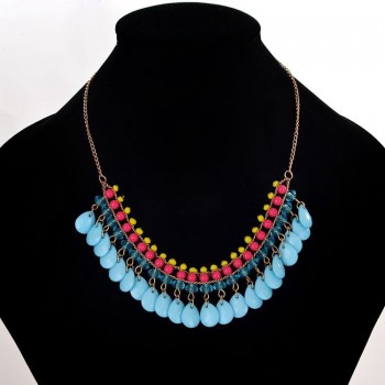 Bohemia Beads Tassel Necklace Draped Pendant Choker Bid Long Party Statement Charm Sweater Gold Chain Women Fashion Boho Jewelry