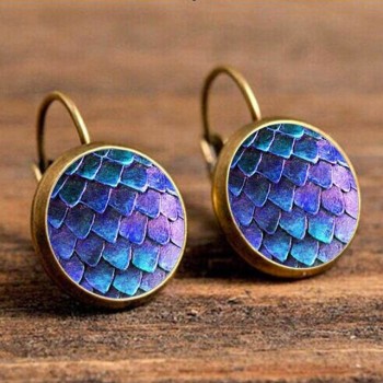 Crazy Feng Boho Flower Drop Earrings For Women Vintage Jewelry Geometric Pattern Round Earings Bijoux boucles doreilles bohemia