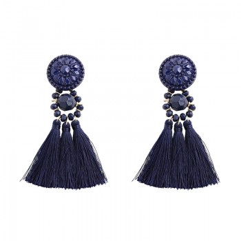 New Fashion Silver/Gold Tassel Earrings For Women Handmade Bohemia Vintage Beads Earring Ethnic Fringe Drop Earring Jewelry