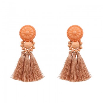New Fashion Silver/Gold Tassel Earrings For Women Handmade Bohemia Vintage Beads Earring Ethnic Fringe Drop Earring Jewelry