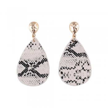 Vedawas Maxi Imitation Snake Print Dangle Water Drop Earrings for Women Bijoux Female Party Christmas Gifts Wholesale xg2259