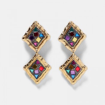 Best lady ZA Charm Multicolored Drop Dangle Earrings For Women Bohemian Wedding Party Jewelry Bohemian Christmas Gifts Hot Sale