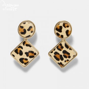 Dvacaman ZA Big Rectangle Metal Drop Earrings Women Party Hanging Earrings Handmade Trendy Statement Jewelry Gifts Female Bijoux