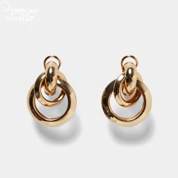 Dvacaman ZA Big Rectangle Metal Drop Earrings Women Party Hanging Earrings Handmade Trendy Statement Jewelry Gifts Female Bijoux