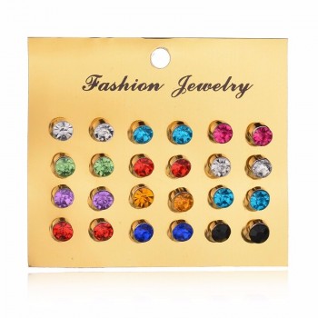 MissCyCy 25 Style Heart Flowers Infinite Symbol Stud Earrings Set 2018 New Rhinestone imitation Pearl Earrings for Women Gift