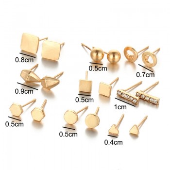 Minimalist Mixed Small Earrings Set Simple Geometric Stud Earrings for Women Girls Tiny Ear Studs Pendientes Kleine Oorbellen