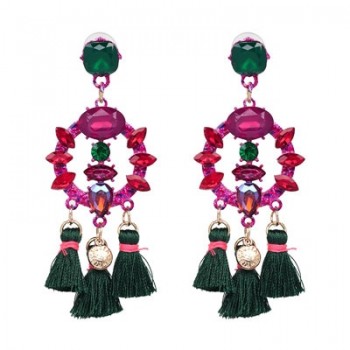 FASHIONSNOOPS Charm Fringed Bijoux Luxury Pendant Tassel Statement Earrings Hot Sale Boho Shiny Drop Dangle Earrings For Women