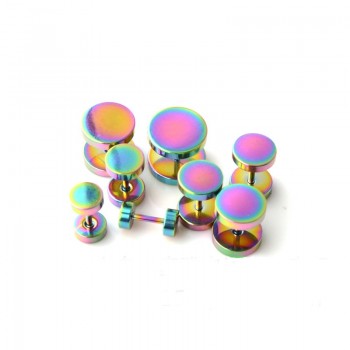 Alisouy Wholesale Fashion Black Silver Stainless Steel Earrings Women Mens Barbell Dumbbell Punk Gothic Stud Earring For men
