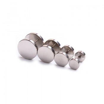 Alisouy Wholesale Fashion Black Silver Stainless Steel Earrings Women Mens Barbell Dumbbell Punk Gothic Stud Earring For men