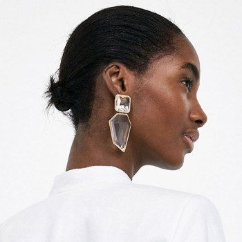 Dvacaman New Handmade Crystal Za Jewelry Womens Earrings 2018 Wedding Party Dangle Drop Earrings Metal Accessory Pendientes AC7