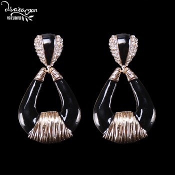 Dvacaman New Handmade Crystal Za Jewelry Womens Earrings 2018 Wedding Party Dangle Drop Earrings Metal Accessory Pendientes AC7