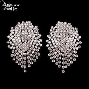 Dvacaman New Handmade Crystal Za Jewelry Womens Earrings 2018 Wedding Party Dangle Drop Earrings Metal Accessory Pendientes AC7