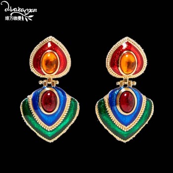 Dvacaman New Handmade Crystal Za Jewelry Womens Earrings 2018 Wedding Party Dangle Drop Earrings Metal Accessory Pendientes AC7