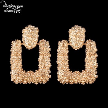 Dvacaman New Handmade Crystal Za Jewelry Womens Earrings 2018 Wedding Party Dangle Drop Earrings Metal Accessory Pendientes AC7