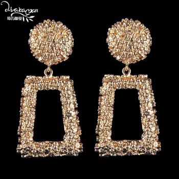 Dvacaman New Handmade Crystal Za Jewelry Womens Earrings 2018 Wedding Party Dangle Drop Earrings Metal Accessory Pendientes AC7