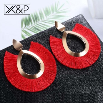Xamp;P Bohemian Big Tassel Drop Earrings For Women Lady Female Fringe Handmade Brincos Statement Fashion Woman Earring 2018 Jewelry