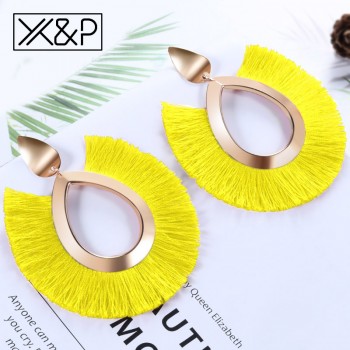 Xamp;P Bohemian Big Tassel Drop Earrings For Women Lady Female Fringe Handmade Brincos Statement Fashion Woman Earring 2018 Jewelry