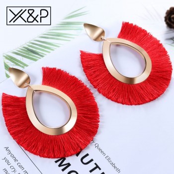 Xamp;P Bohemian Big Tassel Drop Earrings For Women Lady Female Fringe Handmade Brincos Statement Fashion Woman Earring 2018 Jewelry