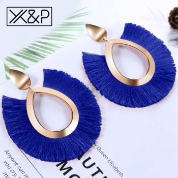 Xamp;P Bohemian Big Tassel Drop Earrings For Women Lady Female Fringe Handmade Brincos Statement Fashion Woman Earring 2018 Jewelry