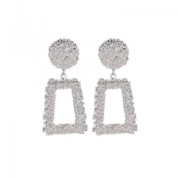 New 2018 Handmade fashion simple geometric circular exaggeration long earrings girls popular Stud earrings temperament women