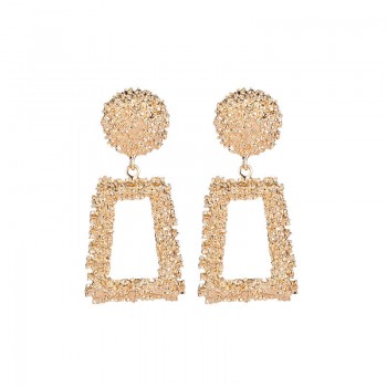 New 2018 Handmade fashion simple geometric circular exaggeration long earrings girls popular Stud earrings temperament women