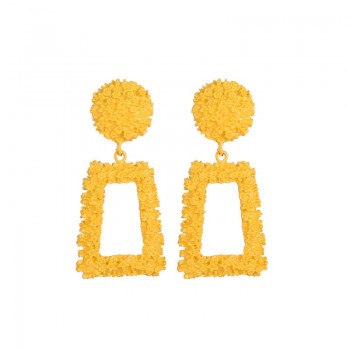 New 2018 Handmade fashion simple geometric circular exaggeration long earrings girls popular Stud earrings temperament women
