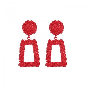 New 2018 Handmade fashion simple geometric circular exaggeration long earrings girls popular Stud earrings temperament women