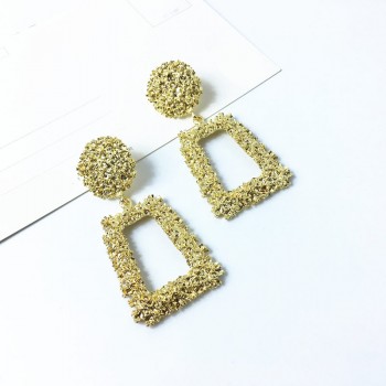 New 2018 Handmade fashion simple geometric circular exaggeration long earrings girls popular Stud earrings temperament women