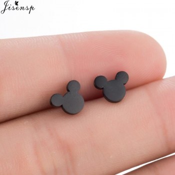 Jisensp Fashion Women Mickey Earrings Cartoon Mouse Stud Earrings Mothers Day Gift Cute Animal Small Earings aretes de mujer