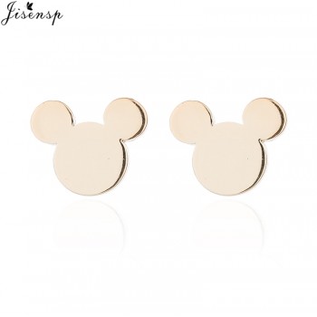 Jisensp Fashion Women Mickey Earrings Cartoon Mouse Stud Earrings Mothers Day Gift Cute Animal Small Earings aretes de mujer