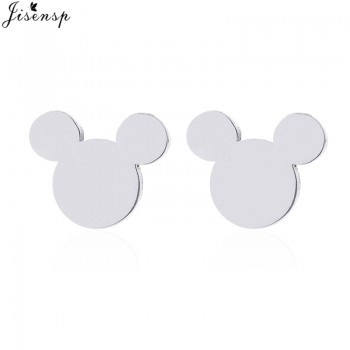 Jisensp Fashion Women Mickey Earrings Cartoon Mouse Stud Earrings Mothers Day Gift Cute Animal Small Earings aretes de mujer