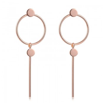 SUKI BTS Round Circle Stick Metal Charm Female Fashion Earrings 2018 Jewelry for Women Wedding Party Date Decor Stud Earrings