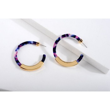 Fashion Bohemia Acrylic Acetate Hoop Earrings for Women Vintage Leopard Print Circle Hoops Alloy Earring za jewelry Female 2018
