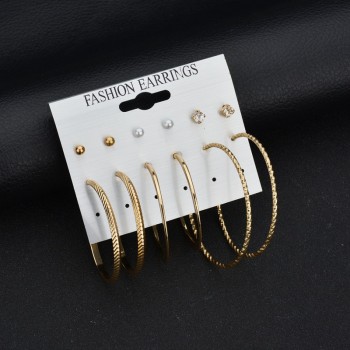OTOKY Hot  Fashion Hoop Earrings Ear Ring Set Combination Of 6 Sets For Gift  Dropshipping Apr20