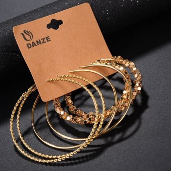 Danze Hot Sale Big Circle Stainless Steel Woman Hoop Earrings Set For Women Nickel Free Hoops Party Brincos Aros 3 Pairs/lot