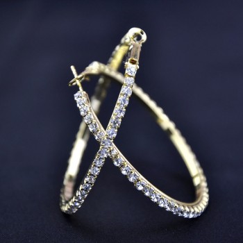 2018 New 30-100mm Large Crystal Hoops Earrings Paparazzi Basketball Wives CZ Hiphop Earrings Christmas Gift