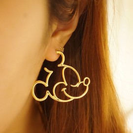 2017 New Fashion Cute Childlike Alloy Mickey /Donald/Minnie Statement Hoop Earrings For Women Cartoon Earrings Girls Bijoux
