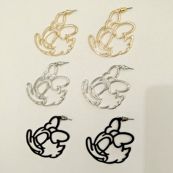 2017 New Fashion Cute Childlike Alloy Mickey /Donald/Minnie Statement Hoop Earrings For Women Cartoon Earrings Girls Bijoux