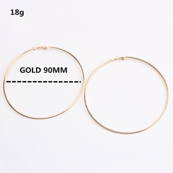 Big Size 90/100mm Hoop Earrings for Women Classice Round Silver Gold Circle Women Jewelry Accessory Punk Brincos Pendientes