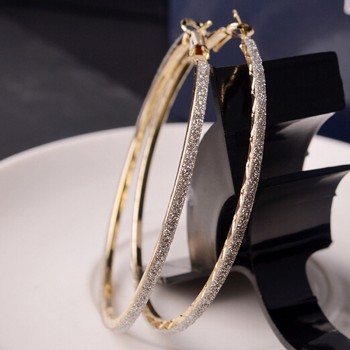 Hot 1pair New 5CM Hoop Round  Earrings Fashion Big Round Hoop Earrings Elegant Simple Pierced Silver/Gol Evening Party 2019